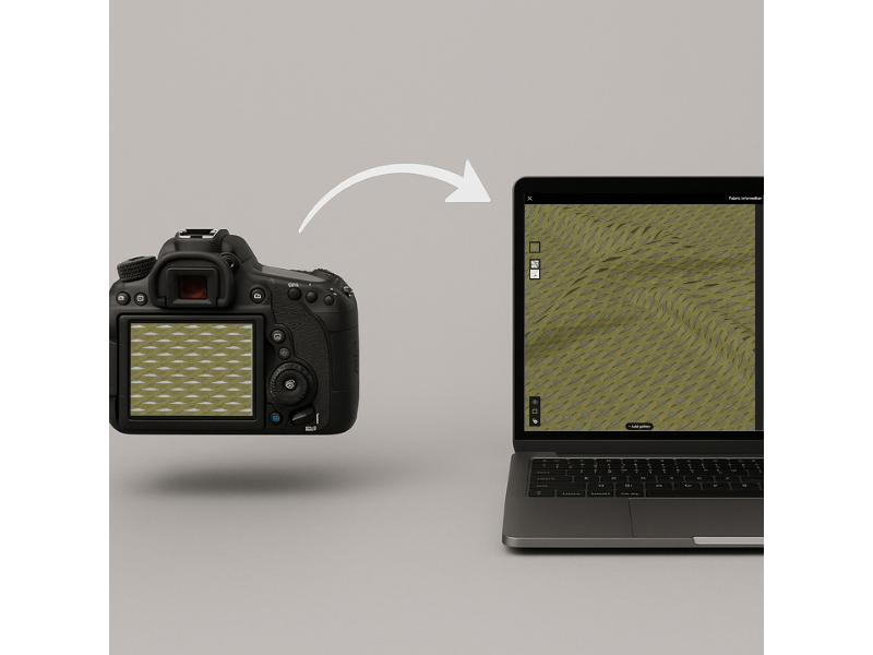 Material digitization with DLSR camera. 3D fabric appears on NX Suite platform